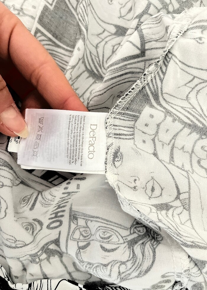 Kısa kollu desenli defacto gömlek - Görsel 3