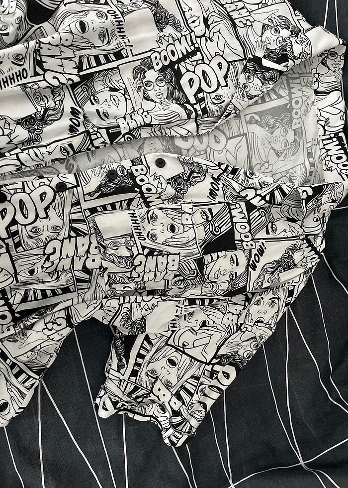 Kısa kollu desenli defacto gömlek - Görsel 2