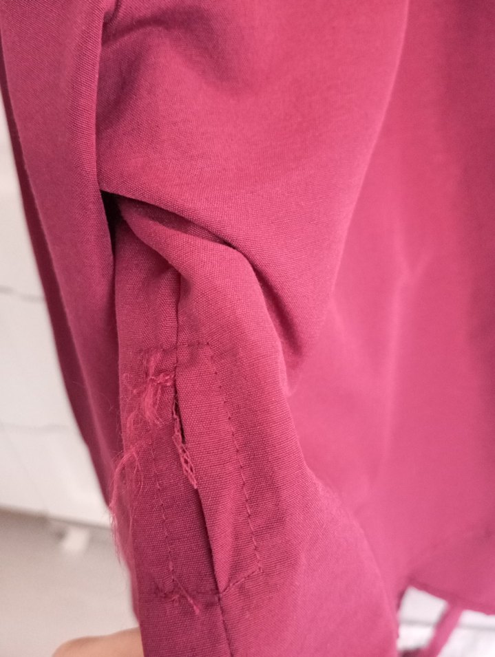 Bordo bağlamalı Kadın Gömlek - Görsel 4