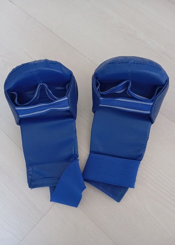 Erkek Mavi Deri Boks Eldiveni Velcro - Görsel 3