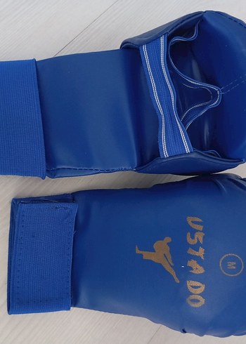 Erkek Mavi Deri Boks Eldiveni Velcro - Görsel 2