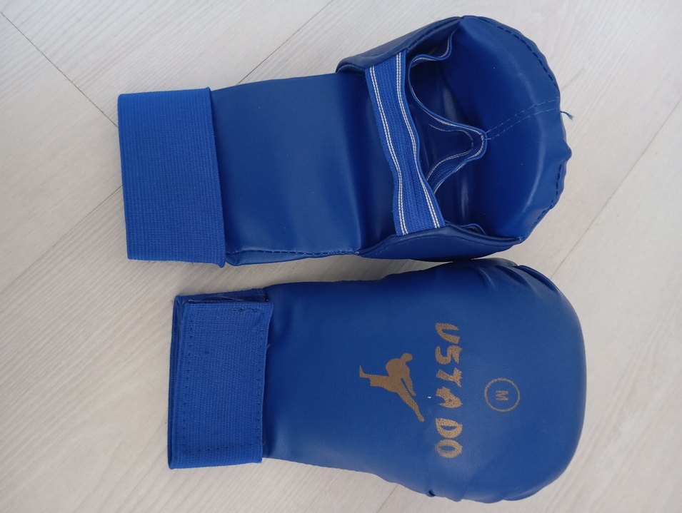 Erkek Mavi Deri Boks Eldiveni Velcro - Görsel 2