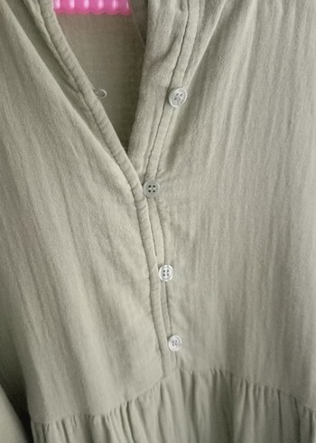 Düğmeli V Yaka müslim Kadın Gömlek - Görsel 5