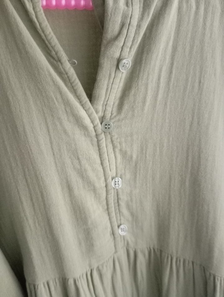 Düğmeli V Yaka müslim Kadın Gömlek - Görsel 5