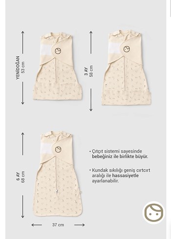 Organik Pamuklu Bebek Uyku Tulumu 0/6 ay - Görsel 3