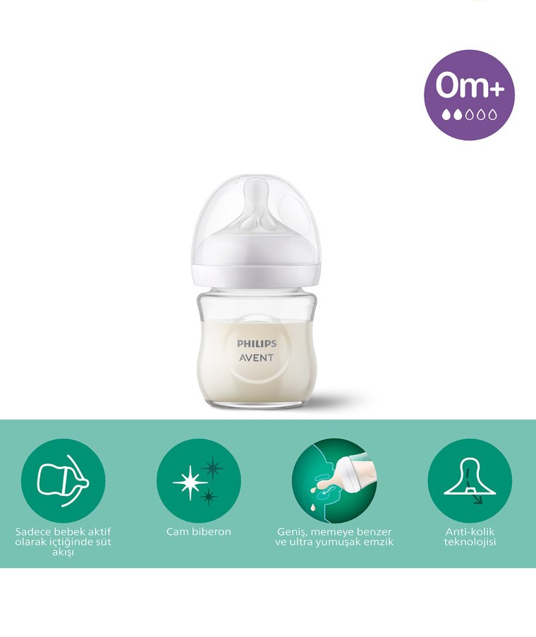 +0 ay 120 ml Cam Biberon - Görsel 3