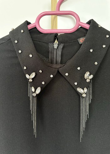 Zincir Detaylı Siyah Tunik - Görsel 3