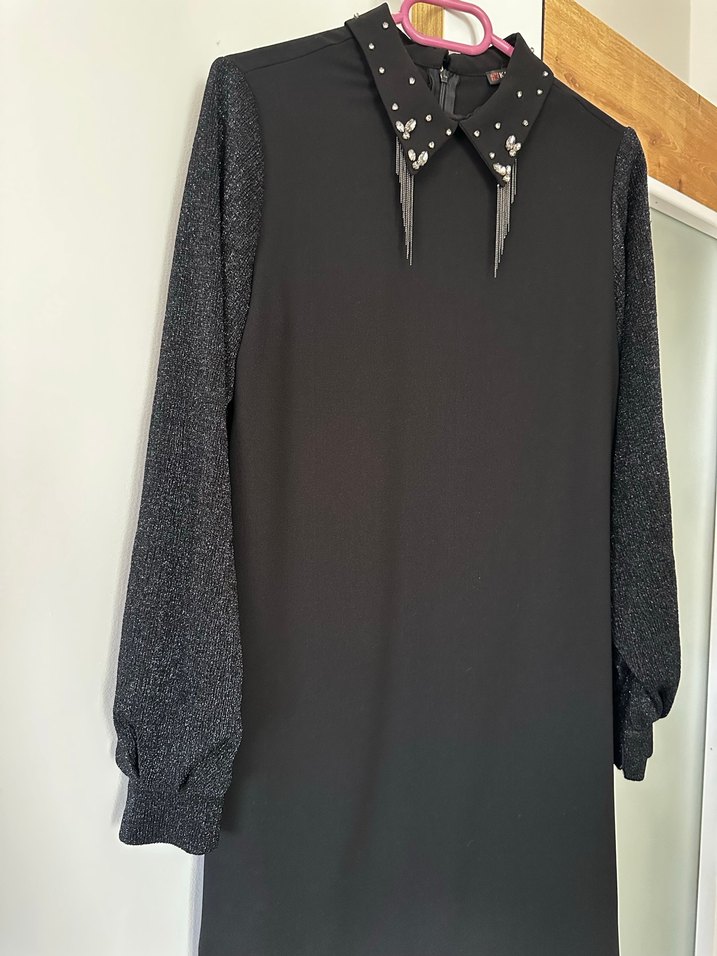 Zincir Detaylı Siyah Tunik - Görsel 2