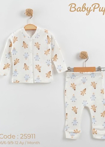 Beyaz Bebek Örme Pamuklu Takım - Görsel 4