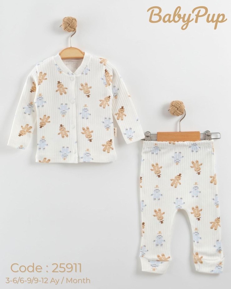 Beyaz Bebek Örme Pamuklu Takım - Görsel 4