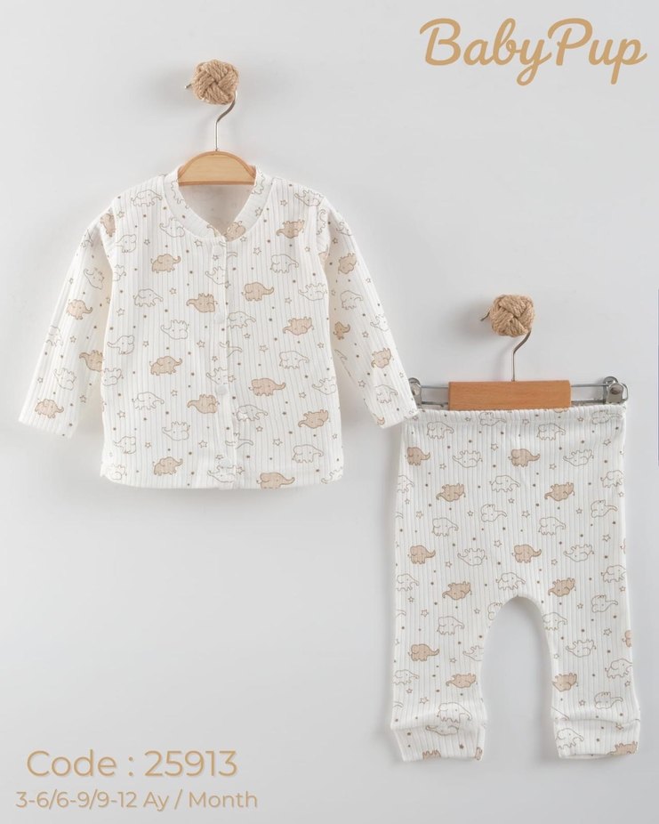 Beyaz Bebek Örme Pamuklu Takım - Görsel 5