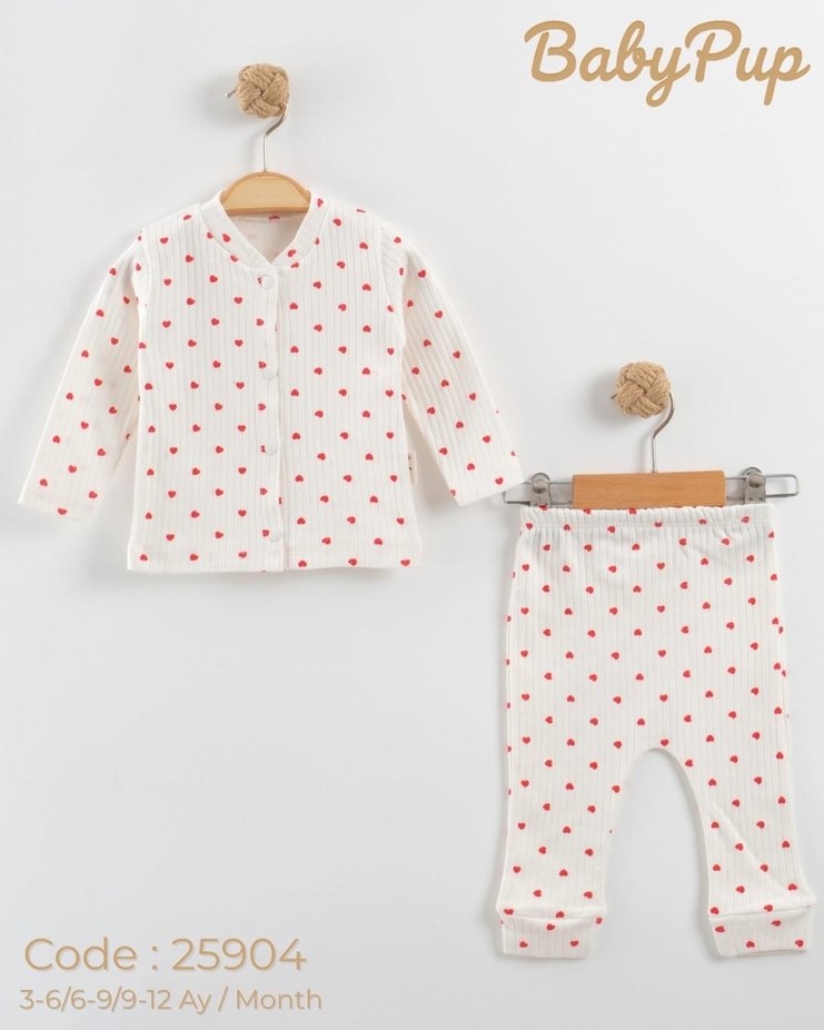 Beyaz Bebek Örme Pamuklu Takım - Görsel 3