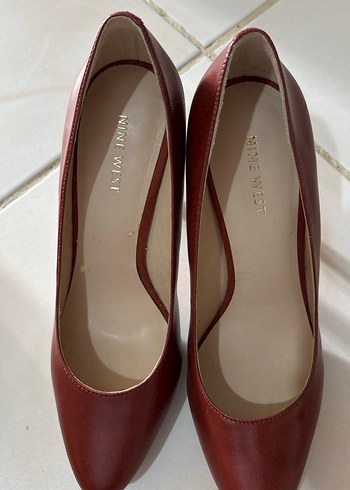 38 Beden bordo Renk Bordo Deri Stiletto Kadın Ofis Ayakkabısı