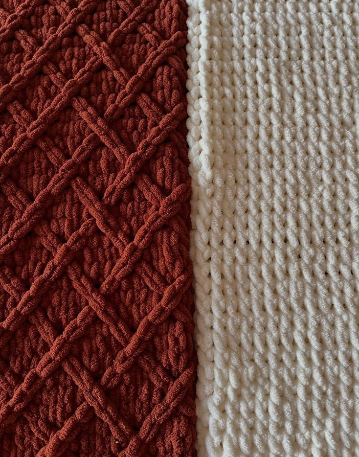 PUFFY Çocuk Örgü Battaniye - Kahverengi ve Gri - Görsel 3