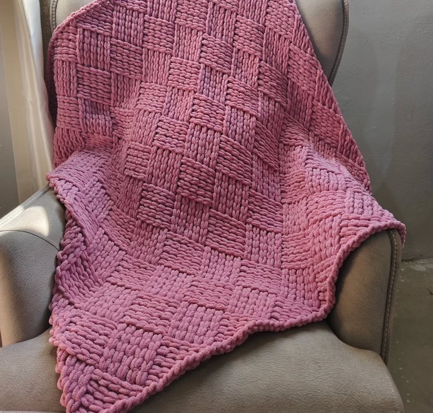 Puffy Küp Şeker Model Parlak Renkli Örgü Çocuk Battaniyesi - Görsel 2