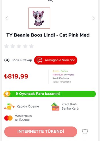 TY Beanie Boo's Lindi - Cat Pink Med - Görsel 7