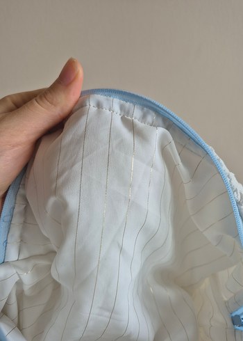 Beyaz Fermuarlı Kadın Makyaj Çantası - Görsel 6