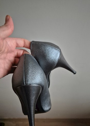 Klasik Topuklu Silver Ayakkabı - Görsel 6