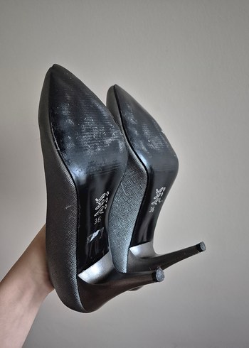 Klasik Topuklu Silver Ayakkabı - Görsel 4