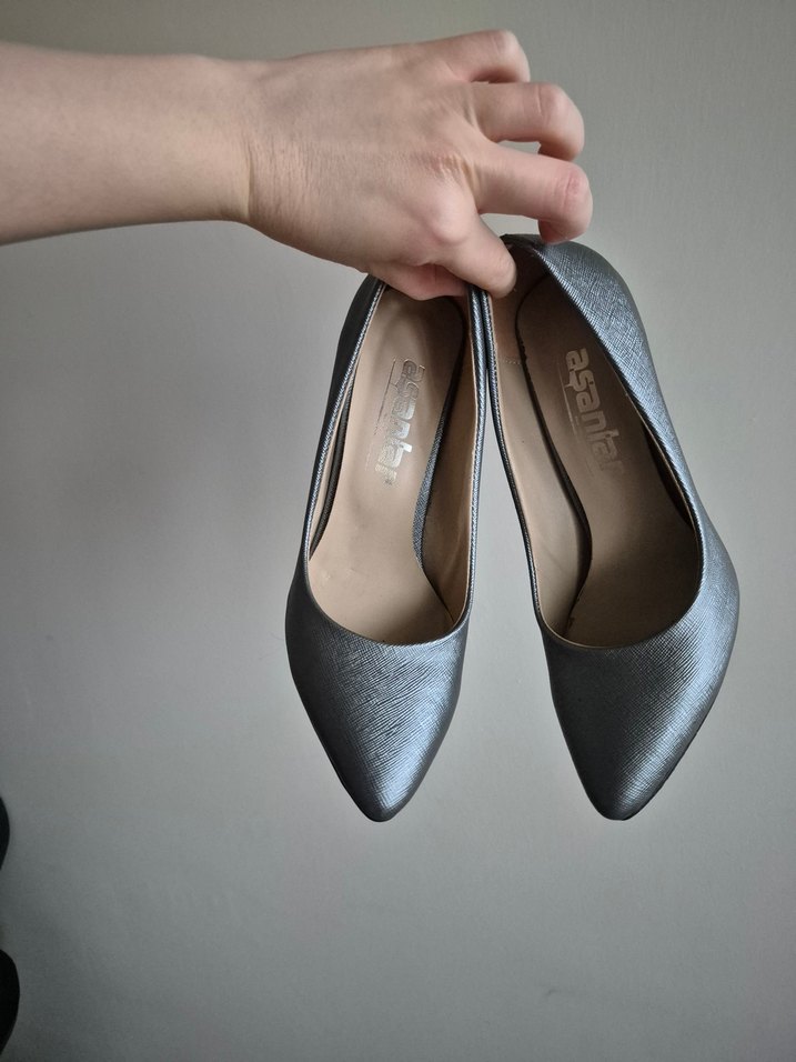 Klasik Topuklu Silver Ayakkabı - Görsel 2