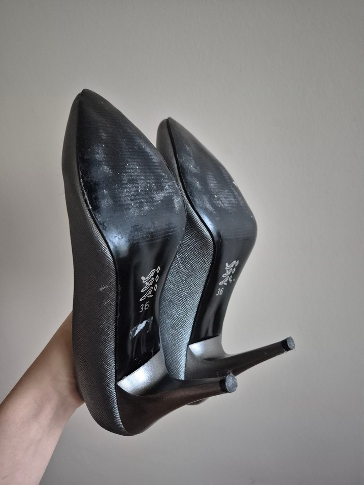 Klasik Topuklu Silver Ayakkabı - Görsel 4