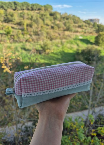 Pembe Vintage Kadın Makyaj Çantası - Görsel 4