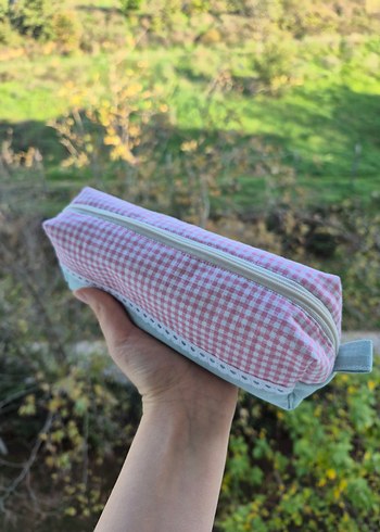 Pembe Vintage Kadın Makyaj Çantası - Görsel 5