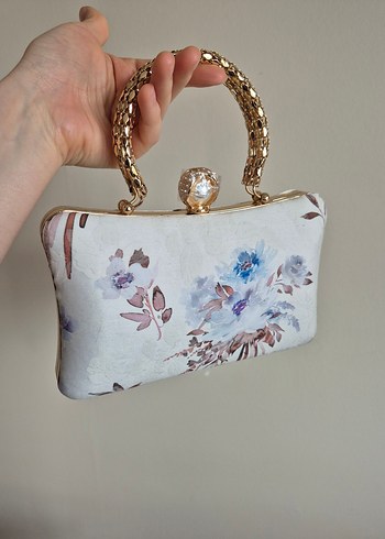 İnci Detaylı Çiçek Desenli Bohem Kadın Çanta - Görsel 2