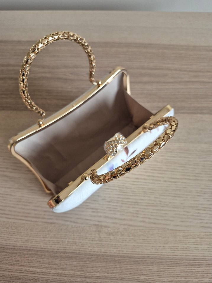 İnci Detaylı Çiçek Desenli Bohem Kadın Çanta - Görsel 3