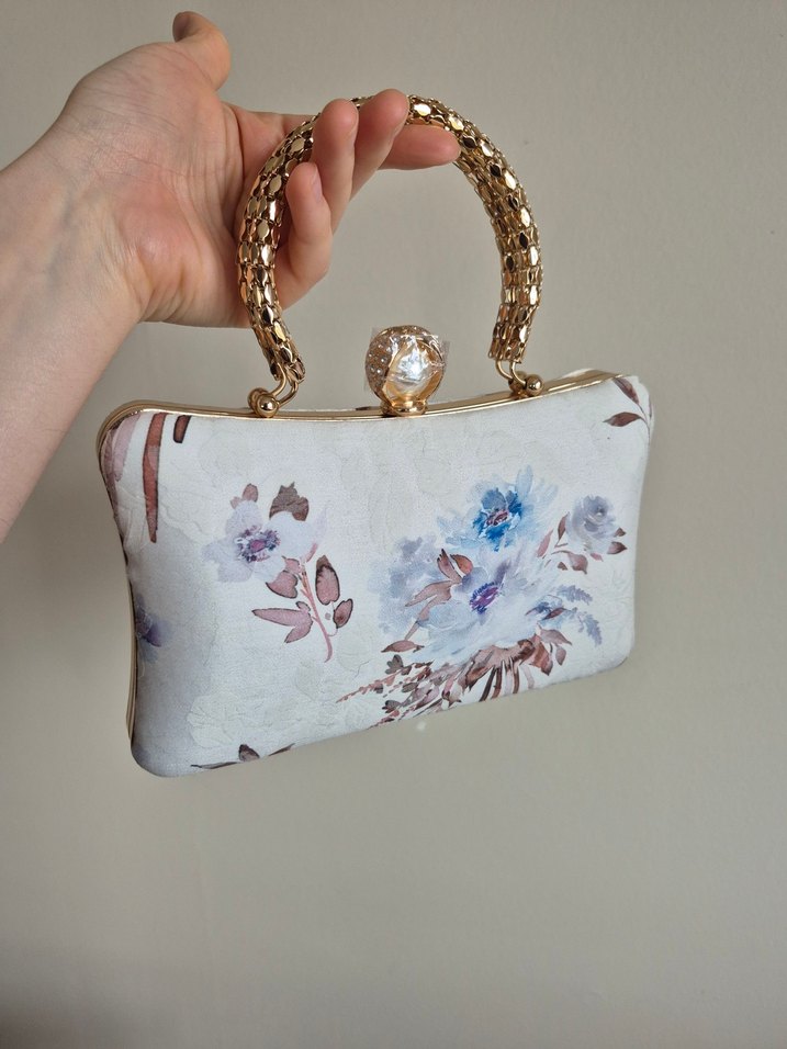 İnci Detaylı Çiçek Desenli Bohem Kadın Çanta - Görsel 2