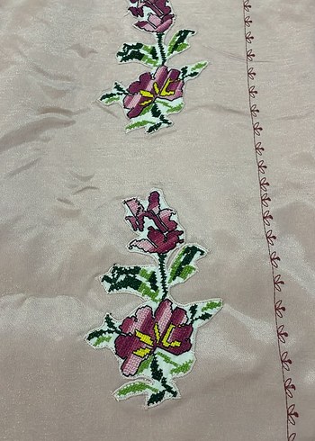 Çeyizlik Pembe Nakışlı Seccade - Görsel 6