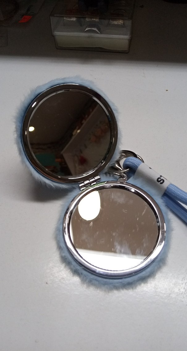 Mavi Püsküllü Kadın Anahtarlık ayna - Görsel 2