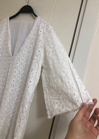 Güpürlü Nakışlı Bohem Midi Kadın Elbise - Görsel 3