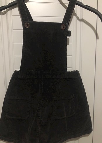 Kız Çocuk Siyah Süet Askılı Elbise salopet - Görsel 4