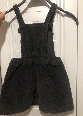 Kız Çocuk Siyah Süet Askılı Elbise salopet - Görsel 5