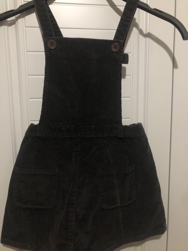 Kız Çocuk Siyah Süet Askılı Elbise salopet - Görsel 4