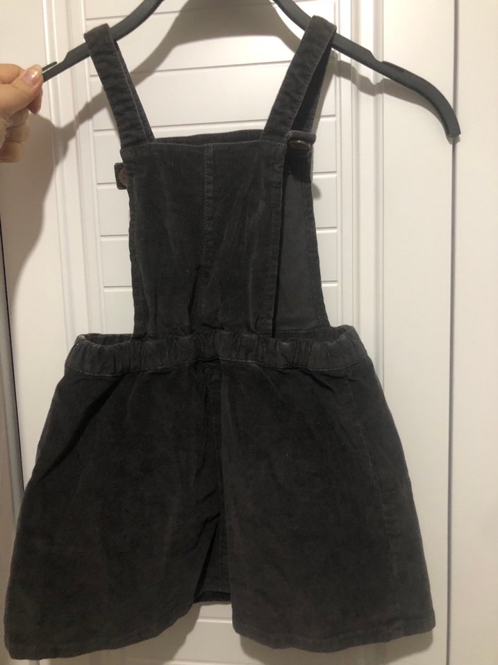 Kız Çocuk Siyah Süet Askılı Elbise salopet - Görsel 5