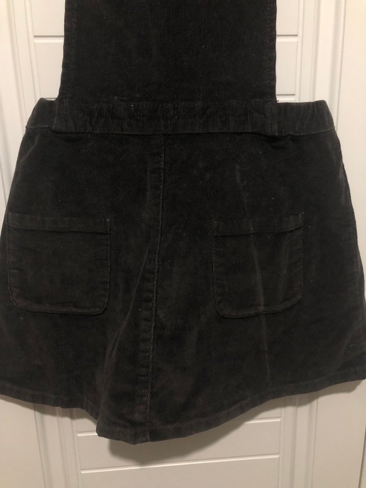 Kız Çocuk Siyah Süet Askılı Elbise salopet - Görsel 3