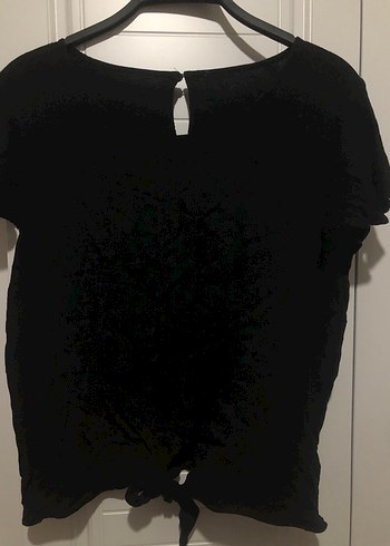 Siyah Keten tişört Kısa Kollu, Salaş - Görsel 4