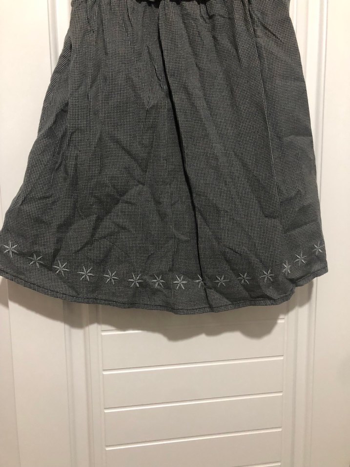 Panço marka Gri Nakışlı Keten Kolsuz Kız Elbisesi - Görsel 3