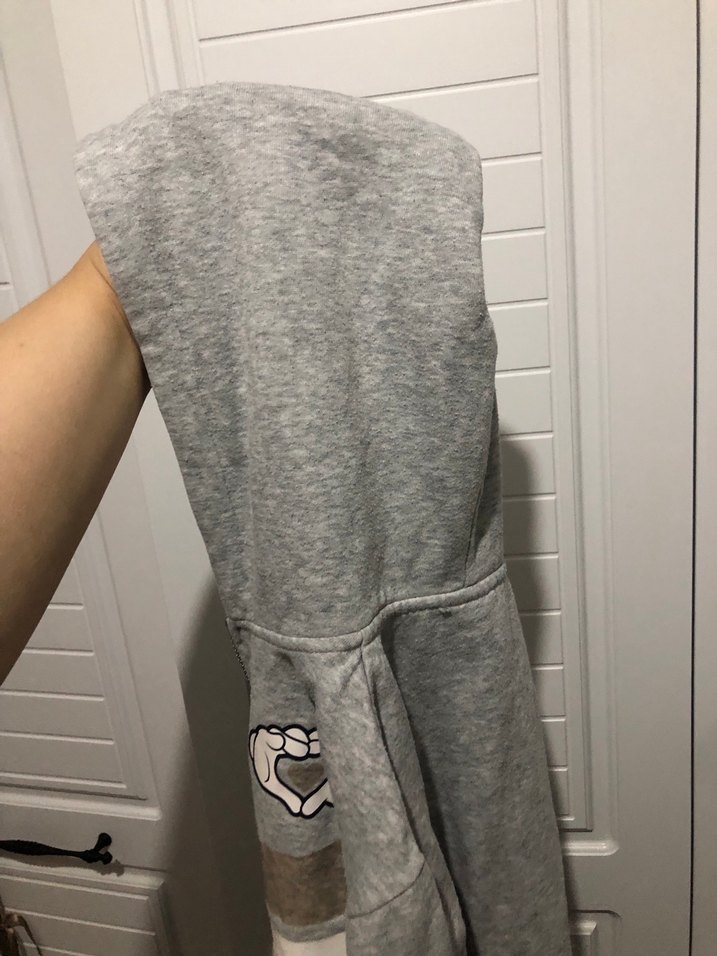 Unisex Gri çocuk kapüşonlu hırka - Görsel 5