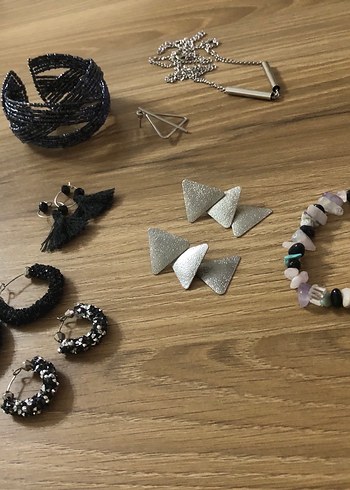 Bohem Tarzı Boncuklu Kadın Takı Seti küpe yüzük bileklik kolye - Görsel 9