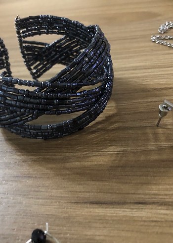 Bohem Tarzı Boncuklu Kadın Takı Seti küpe yüzük bileklik kolye - Görsel 4