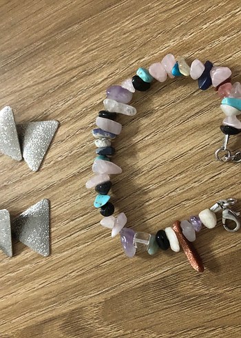 Bohem Tarzı Boncuklu Kadın Takı Seti küpe yüzük bileklik kolye - Görsel 6