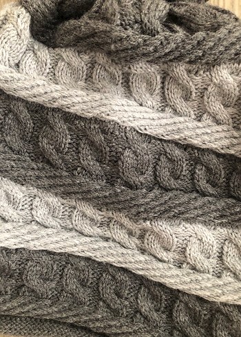 Bohem Gri Kadın Örgü Bere - Görsel 4