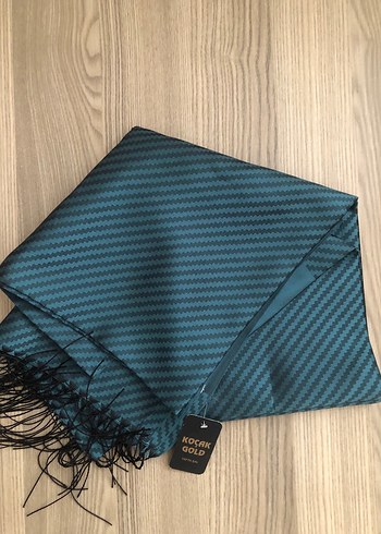 ŞAL Kadın Turkuaz Piliseli Saten Şal - Görsel 2