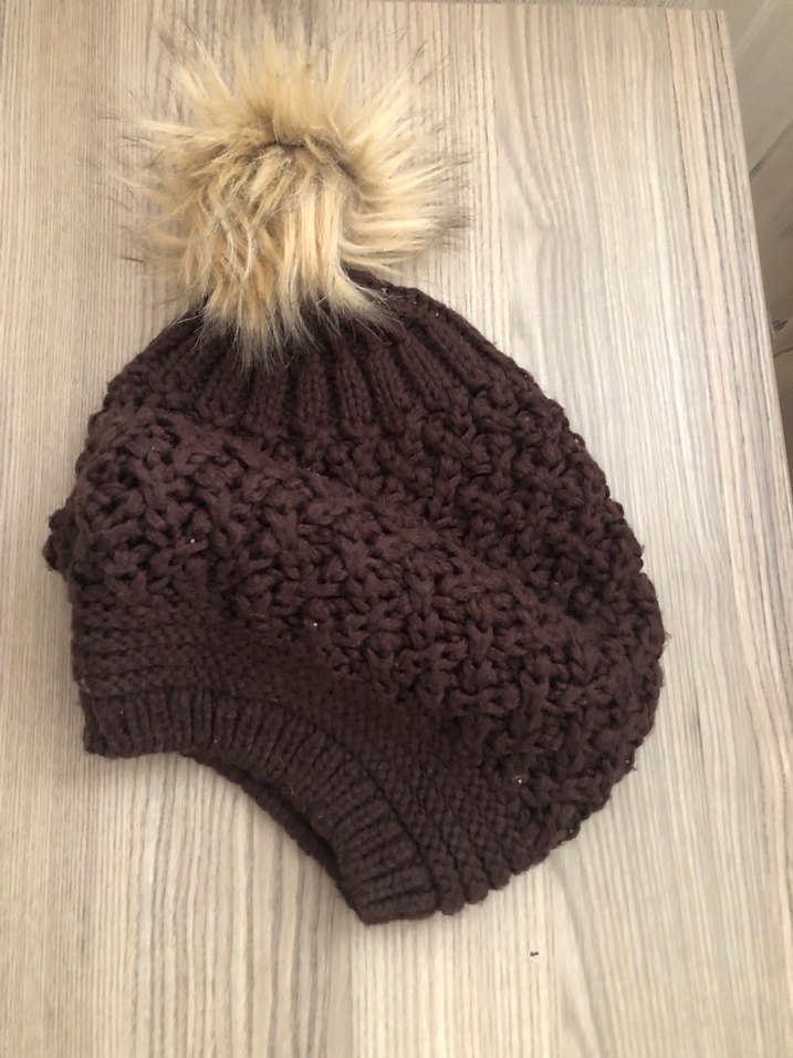 Kahverengi Örgü Kadın Bere - Görsel 2