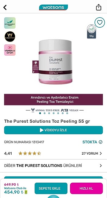  Beden The purest solutions toz peeling