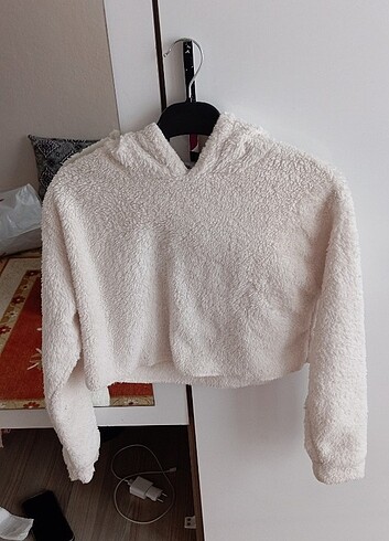 Peluş crop kazak