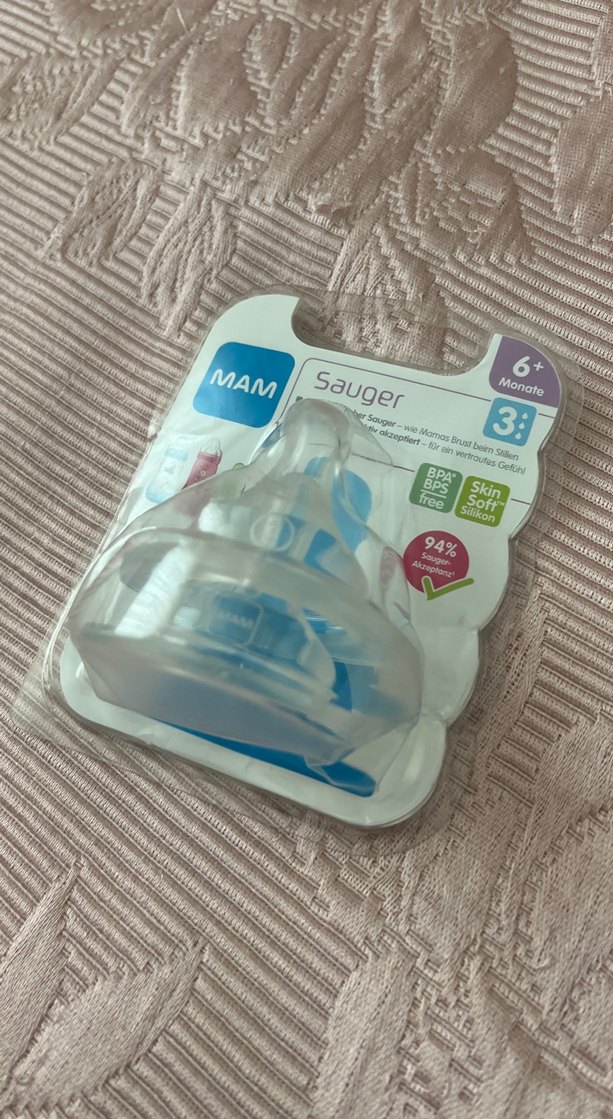 MAM Bebek Biberon Emziği 6+ Ay Mavi - Görsel 3